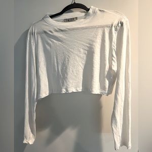 Allsaints white cropped longsleeve